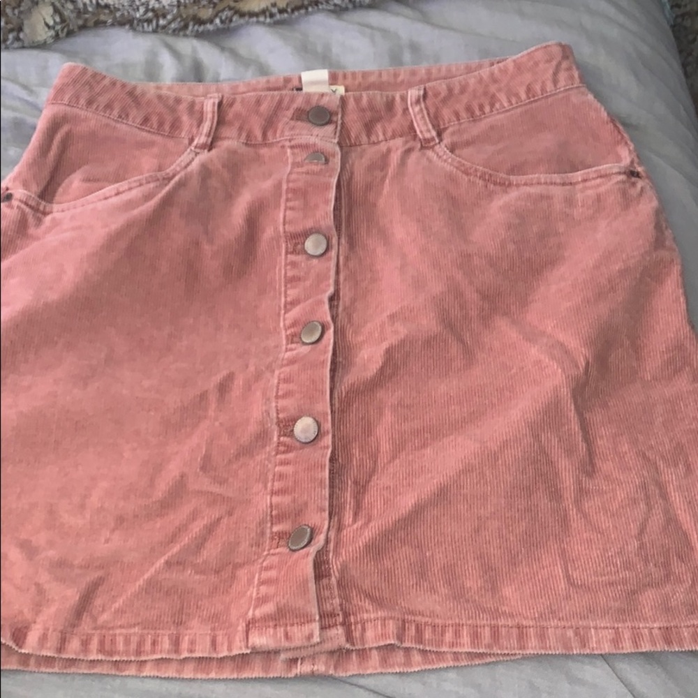 Pink corduroy skirt